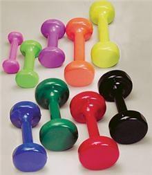 Vinyl Coated Cast-Iron Dumbbells 3 lb Pair Green