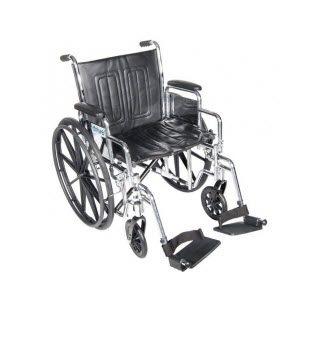 Wheelchair 20" Chrome or Silver Sport Detachable Full Arm Swing-Away Footrest