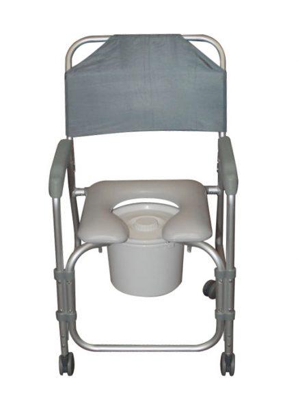 Aluminum Shower Chair and Commode with Casters