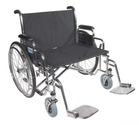 Wheelchair, 28" Sentra EC Heavy-Duty Wheelchair w/Extra Wide Detachable Desk Arms