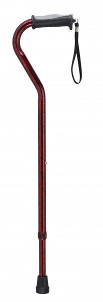 Adjustable Offset Cane with Gel GripColor: Red Crackle