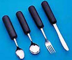 Utensils Set EZ Large Grip Weighted Utensils Set of 4 Soupspoon Fork Knife Teaspoon