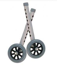 Universal Walker Wheels with Rear GlidesSize: 5" Wheel; Color: Gray sold in Pairs