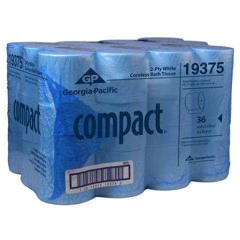 Compact Coreless Two-Ply Bath Tissue 1000/roll 36/cs