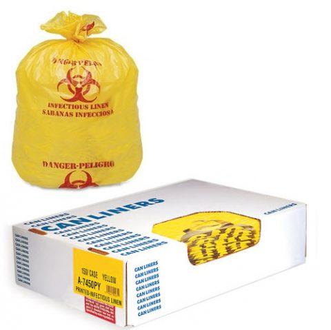 Biohazard Liners LD Style 40x47 1.25mil Yellow (Roll) 15ea/rl