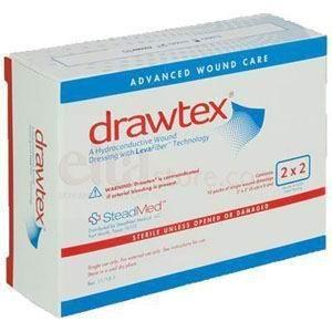 Drawtex Hydroconductive Dressing with Levafiber 3" x 3", 10/bx