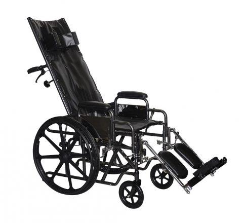 Wheelchair Standard Reclining Detachable Desk Arms 18"x17" with Elevating Leg rests 300lbs cap.