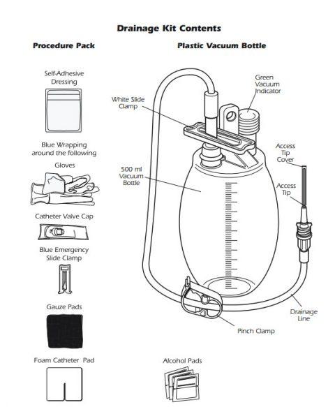 PleurX Drainage Kit with bottle 500 ml 10ea/cs