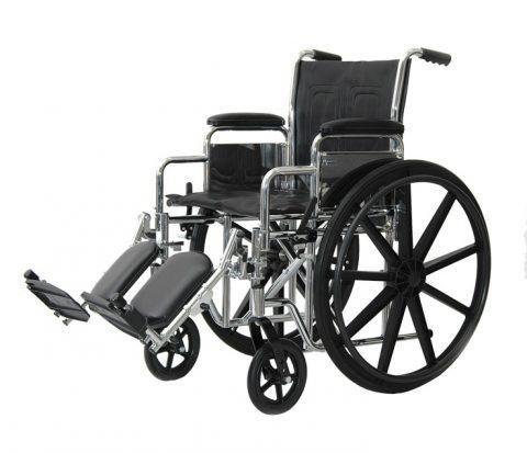 Wheelchair Chrome K7 Dual Axle Hemi 22"x18" Detachable Desk Arm Swingaway Footrest 450lbs