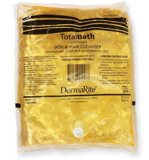 Total Bath Skin and Hair Cleanser 800ml Refill Bag - 12ea/cs