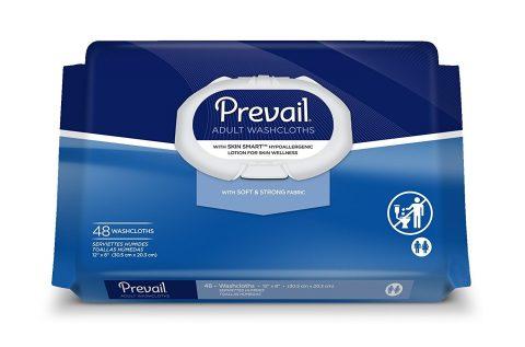 Prevail Premium Quilted Washcloths 8"x12" Soft Pack Snap Top - 48ea/pk 12pk/cs