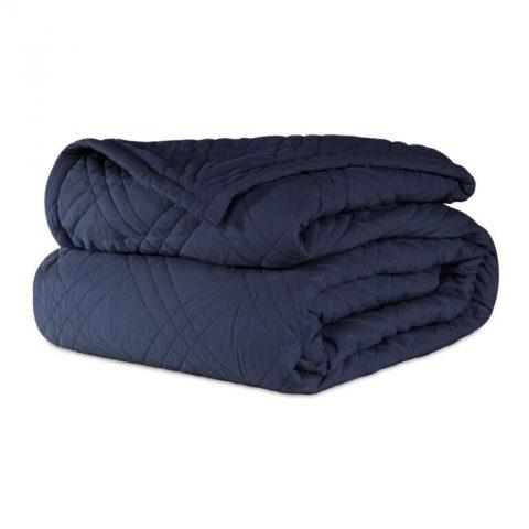 CozyCare Coverlet Fitted Navy Blue Bedspread 65"x95"