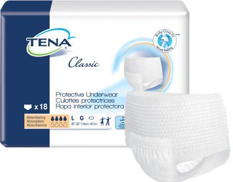 Tena Classic Protective Underwear Large 45"-58" - 18/pk 4pk/cs (Case of 72)