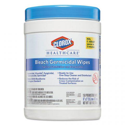 Clorox Healthcare Bleach Germicidal Wipe 6"x 5" 150 Wipes