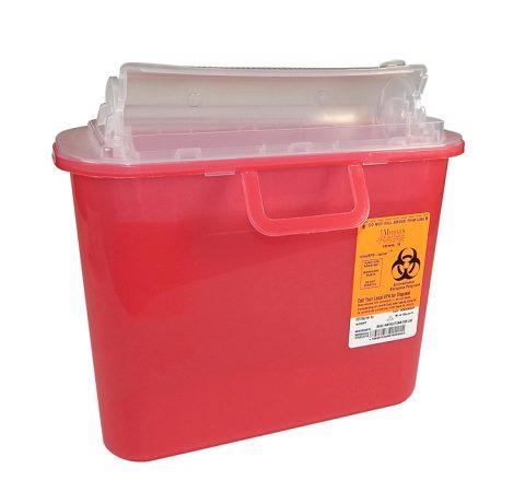 Sharps Container Stackable Sharps-tainer Translucent Red 5.4qt