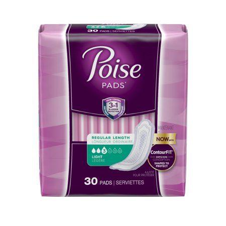 Poise Pad Light Regular - 30ea/pk 4pk/cs