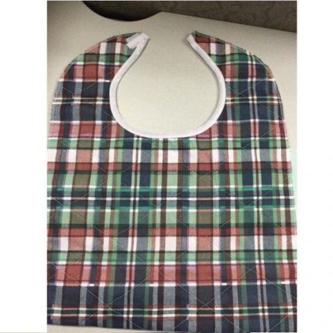 Bib Snap Barrier Plaid Blue