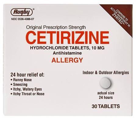 Zyrtec (Cetirizine Gen) Allergy Relief 10mg Tabs 30's