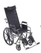 20" Reclining Wheelchair W/Removable Desk Arms, Rear Anti-Tippers & Elevating Leg Rests 300lb Wt-Cap