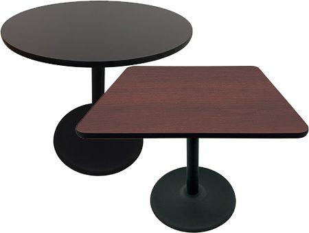 Tabletop Oak/Black 60" Round Quick Ship