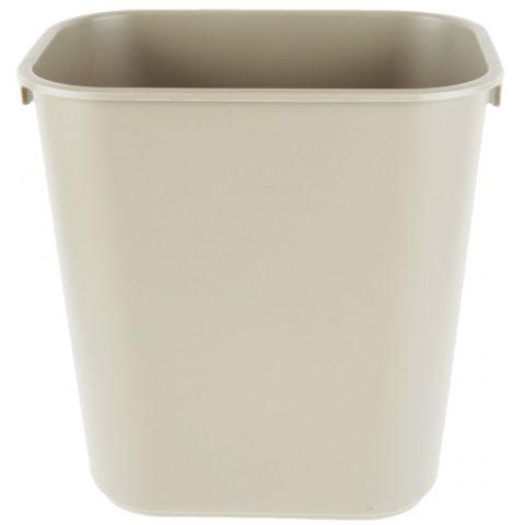 Waste Basket Trash Container 13qt Rectangular 3.25gal Beige