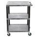 Three Shelf Utility Cart Tuffy Gray 24" x 18" x 34"