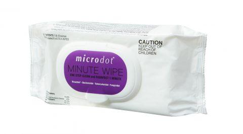 Microdot Purple MinuteWipe Surface Wipe 6"x 6.75" Flowpack - 60ea/pk