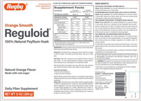 Reguloid Daily Fiber Powder Orange Flavor 100% Psyllium Husk 13oz Metamucil Gen