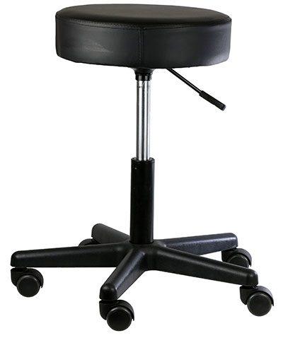 Stool Pneumatic Mobile Round 3" Swivel Seat Black