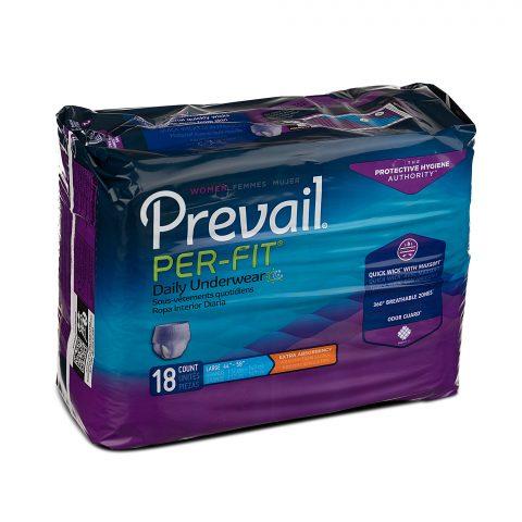 Prevail Per-Fit Underwear for Women, Large, 44"-58" - 18/pk 4pk/cs