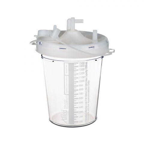 Suction Canister Disposable Stem Inlet 1500ml w/o Tubing 48ea/cs