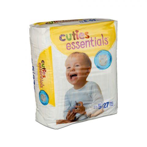 Cuties Baby Diaper - Size 5, 27+ lbs, 27ea/bg, 4bg/cs 108's