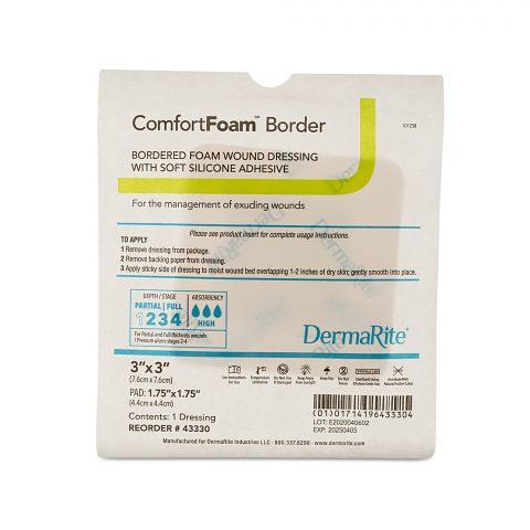 ComfortFoam Border Soft Silicone Foam Dressing 3"x3" 10ea/bx