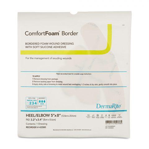 ComfortFoam Border Soft Silicone Foam Dressing Heel 5"x8" 5ea/bx