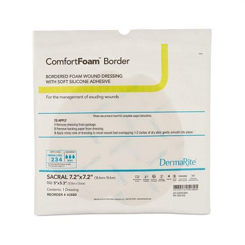 ComfortFoam Border Soft Silicone Foam Dressing Sacral Small 7.2"x7.2" 5ea/bx