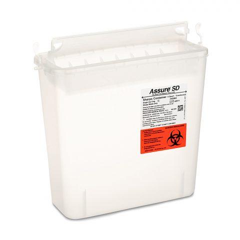 Sharps Collector Horizontal Drop Style Clear 5qt