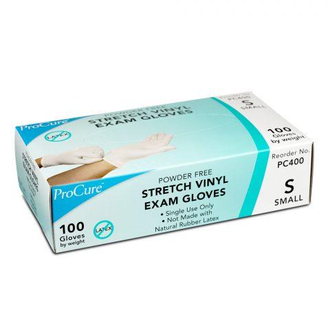 Gloves, Stretch Vinyl, Exam, PF, Small, 100ea/bx 10bx/cs