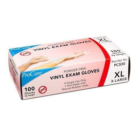 Gloves, Vinyl, Exam, PF, X-Large, 100ea/bx 10bx/cs