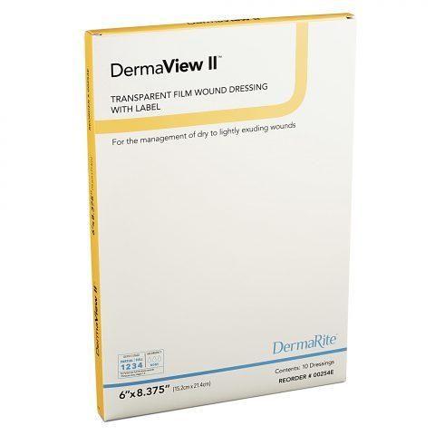 DermaView II (Tegaderm Type) Border Frame Transparent Film 6"x 8.375"