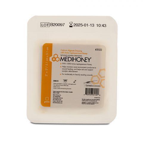 Medihoney Calcium Alginate Honey Dressing, 2"x 2"