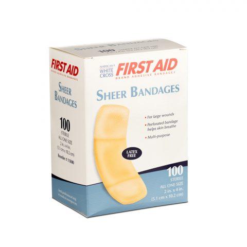 Band Aids Sheer Strips 2"x 4"