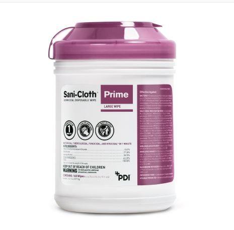 Sani-Cloth Prime Germicidal Wipes Large Canister Pink Lid - 160's