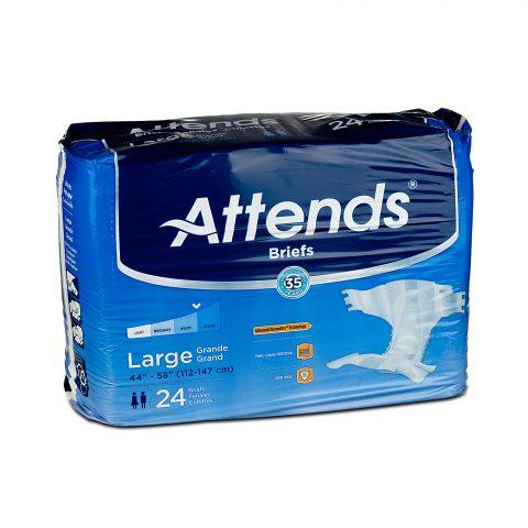 Attends Derma Dry Advance Briefs Large 44"-58" - 24ea/pk 3pk/cs