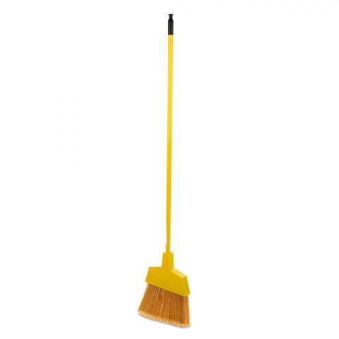 Boardwalk Corn/Fiber Angled-Head Broom with Lacquered Plastic Handle Yellow 42"