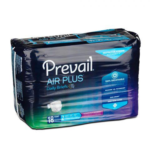 Prevail Air Plus Briefs 100% Breathable Size 2 45" to 62" Waist Large Blue - 18ea/pk 4/pk/cs