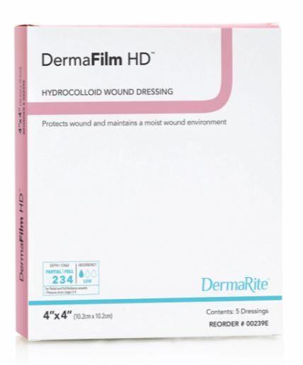 Dermafilm HD Hydrocolloid Dressing 4"x 4"