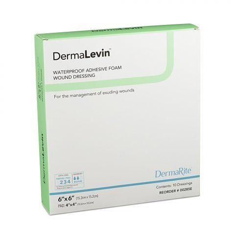 DermaLevin Adhesive Foam Dressing 6"x 6"