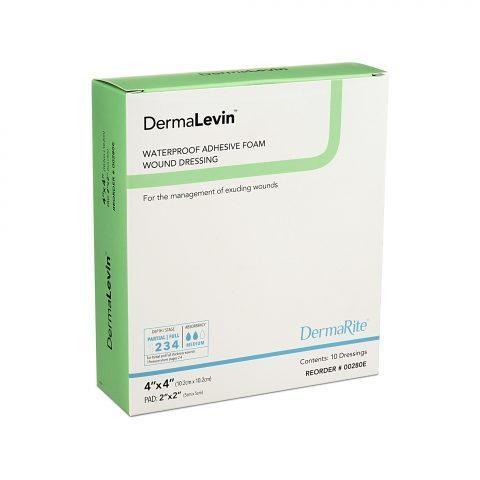 DermaLevin Adhesive Foam Dressing 4"x 4"