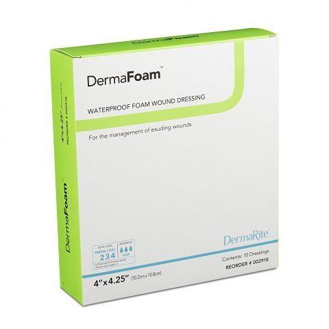 DermaFoam Non-Adhesive Foam Dressing 4''x 4.25''