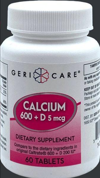 Caltrate Generic Calcium 600mg + D (200 IU) Tabs 60's